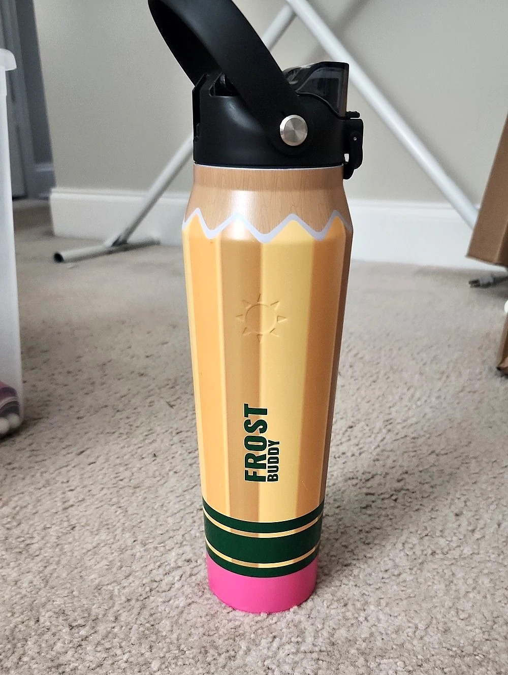 Frost Buddy Bottle Buddy Pencil Insulated Bottle Yellow & Pink